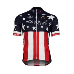 2017-2018 AQUA BLUE SPORT Amerikanischer Champion Radtrikot Kurzarm 2017-2018 AQUA BLUE SPORT Amerikanischer Champion Radtrikot Kurzarm