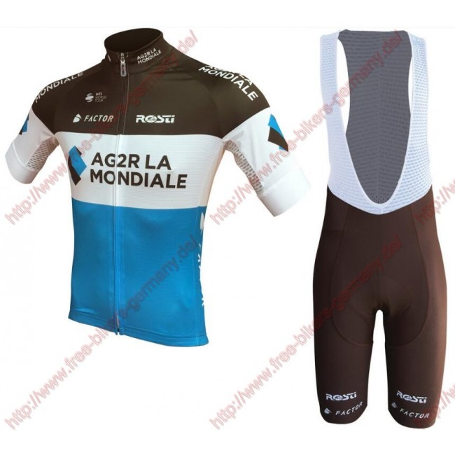 Radsport Ag2r La Mondiale 2018 Team Radbekleidung Satz Trikot Kurzarm+Trägerhosen Set Radsport Ag2r La Mondiale 2018 Team Radbekleidung Satz Trikot Kurzarm+Trägerhosen Set