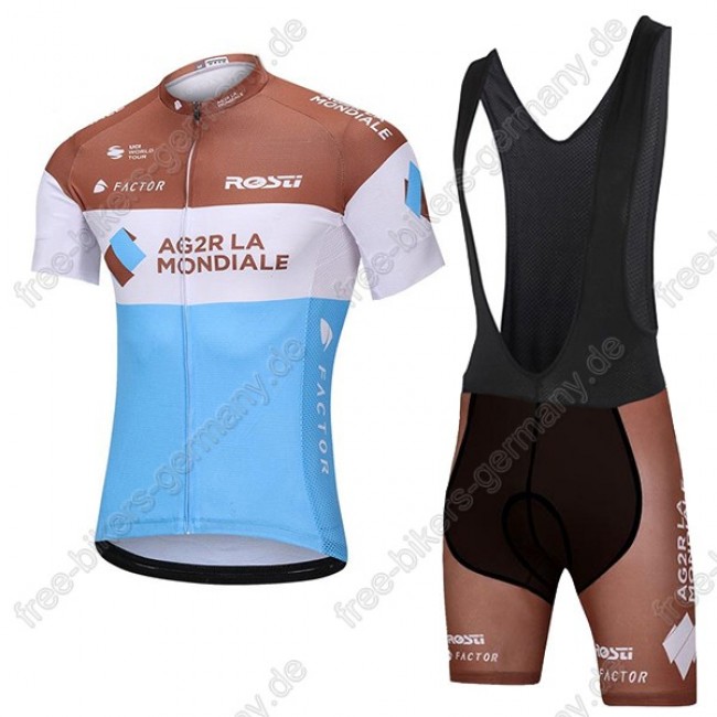 AG2R La Mondiale Radbekleidung Satz Trikot Kurzarm+Trägerhosen Set 2018 AG2R La Mondiale Radbekleidung Satz Trikot Kurzarm+Trägerhosen Set 2018