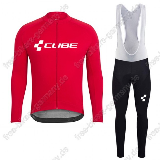 Profiteam 2018 Cube rot Fahrradbekleidung Trikot Langarm+Lang Trägerhose Profiteam 2018 Cube rot Fahrradbekleidung Trikot Langarm+Lang Trägerhose