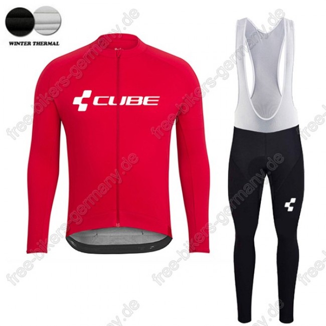 Profiteam 2018 Cube rot winter thermal fleece Fahrradbekleidung Trikot Langarm+Lang Trägerhose Profiteam 2018 Cube rot winter thermal fleece Fahrradbekleidung Trikot Langarm+Lang Trägerhose