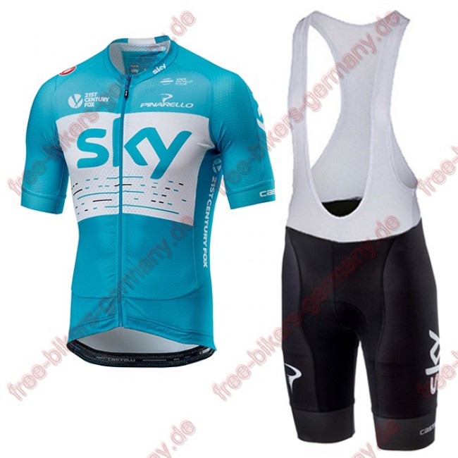 Profiteam 2018 SKY blau Radbekleidung Satz Trikot Kurzarm+Trägerhosen Set Profiteam 2018 SKY blau Radbekleidung Satz Trikot Kurzarm+Trägerhosen Set