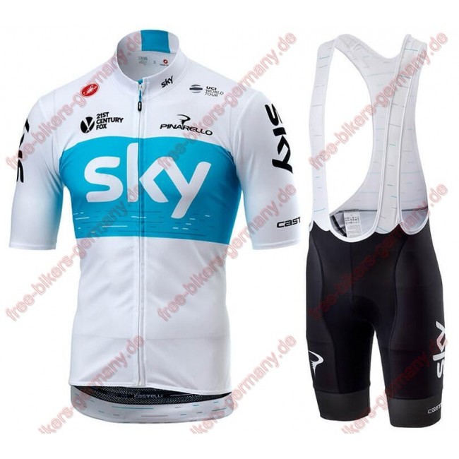 Profiteam 2018 TEAM SKY Weiß Radbekleidung Satz Trikot Kurzarm+Trägerhosen Set Profiteam 2018 TEAM SKY Weiß Radbekleidung Satz Trikot Kurzarm+Trägerhosen Set