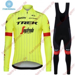 Profiteam 2018 Trek Segafredo thermique fluo gelb Fahrradbekleidung Trikot Langarm+Lang Trägerhose