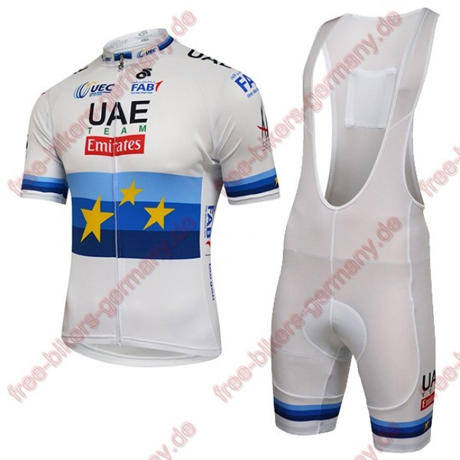 Profiteam 2018 UAE EUROPEAN CHAMPION Radbekleidung Satz Trikot Kurzarm+Trägerhosen Set Profiteam 2018 UAE EUROPEAN CHAMPION Radbekleidung Satz Trikot Kurzarm+Trägerhosen Set