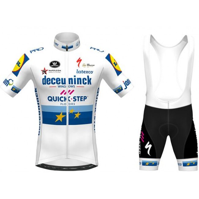 Fahrradbekleidung Radsport 2020 DECEUNINCK QUICK-STEP European Champion Radbekleidung Satz Trikot Kurzarm+Trägerhosen Set Out Fahrradbekleidung Radsport 2020 DECEUNINCK QUICK-STEP European Champion Radbekleidung Satz Trikot Kurzarm+Trägerhosen Set Out