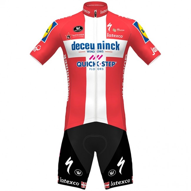 Fahrradbekleidung Radsport 2020 DECEUNINCK QUICK-STEP Danish Champion Radbekleidung Satz Trikot Kurzarm+Fahrradhose Set Outlet Fahrradbekleidung Radsport 2020 DECEUNINCK QUICK-STEP Danish Champion Radbekleidung Satz Trikot Kurzarm+Fahrradhose Set Outlet