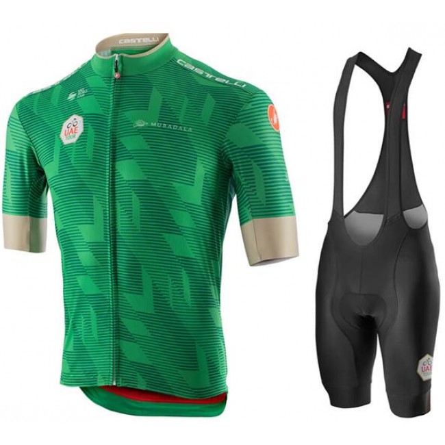 Fahrradbekleidung Radsport 2020 UAE Tour Radbekleidung Satz Trikot Kurzarm+Trägerhosen Set Outlet Grün Fahrradbekleidung Radsport 2020 UAE Tour Radbekleidung Satz Trikot Kurzarm+Trägerhosen Set Outlet Grün
