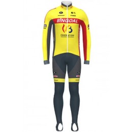 Fahrradbekleidung Radsport 2020 WALLONIE BRUXELLES Set Radbekleidung Trikot Langarm+ Trägerhosen 32HWL
