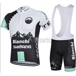 2015 Bianchi Shimano Fahrradbekleidung Satz Fahrradtrikot Kurzarm Trikot und Kurz Trägerhose VIVV178