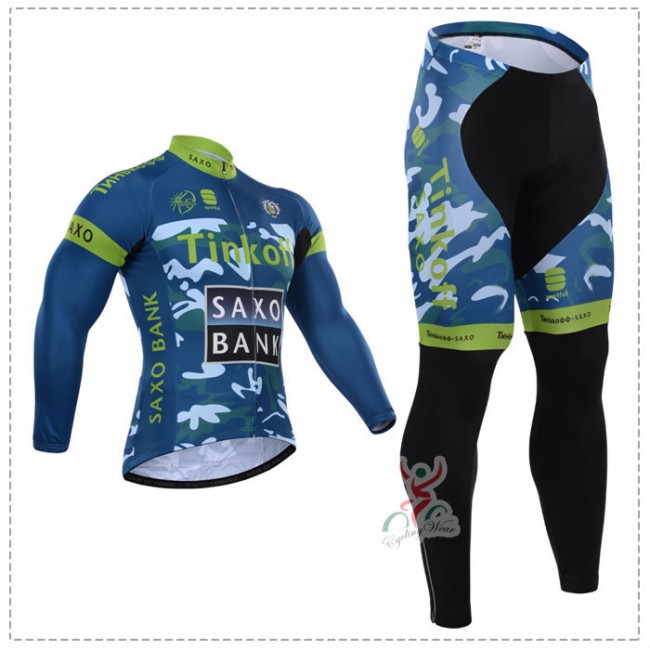 2015 Tinkoff Saxo Bank Camouflage Blau Fahrradbekleidung Radtrikot Satz Langarm und Lange Fahrradhose Grün HSAW161 2015 Tinkoff Saxo Bank Camouflage Blau Fahrradbekleidung Radtrikot Satz Langarm und Lange Fahrradhose Grün HSAW161