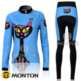 2011 Monton Blue Cat Damen Fahrradbekleidung Radtrikot Satz Langarm und Lange Fahrradhose PLBQ990 2011 Monton Blue Cat Damen Fahrradbekleidung Radtrikot Satz Langarm und Lange Fahrradhose PLBQ990