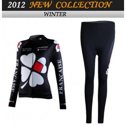 2012 Damen FDJ Cycling Fahrradbekleidung Radtrikot Satz Langarm und Lange Fahrradhose TSVW127 2012 Damen FDJ Cycling Fahrradbekleidung Radtrikot Satz Langarm und Lange Fahrradhose TSVW127