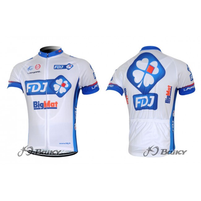 2012 FDJ-BigMatRadtrikot Kurzarm Weiß Blau VNLU794 2012 FDJ-BigMatRadtrikot Kurzarm Weiß Blau VNLU794