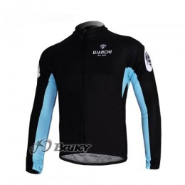 Bianchi Pro Team Fahrradtrikot Langarm Schwarz Blau AXJU651 Bianchi Pro Team Fahrradtrikot Langarm Schwarz Blau AXJU651