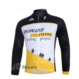Specialized Livestrong Fahrradtrikot Langarm Weiß Schwarz Gelb HGLN295 Specialized Livestrong Fahrradtrikot Langarm Weiß Schwarz Gelb HGLN295
