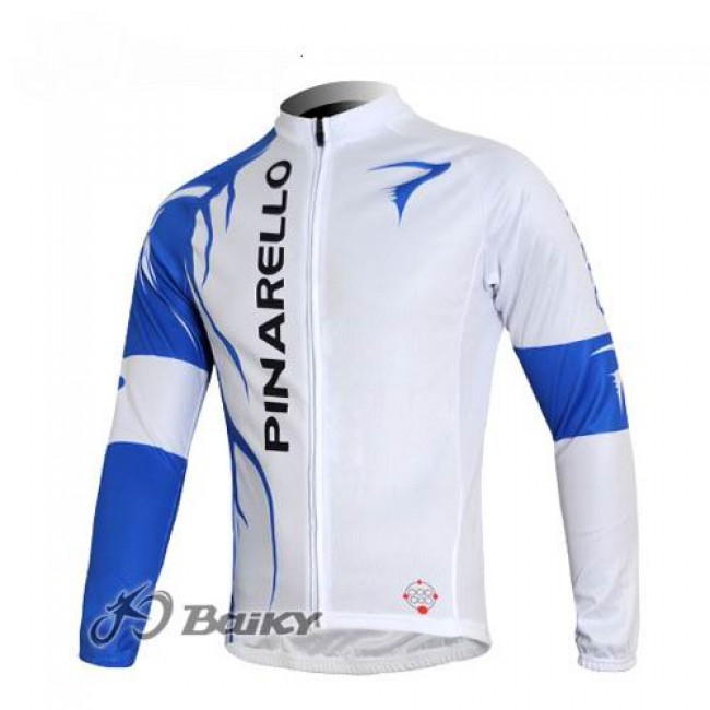Pinarello Pro Team Fahrradtrikot Langarm Weiß Blau NJPP513 Pinarello Pro Team Fahrradtrikot Langarm Weiß Blau NJPP513