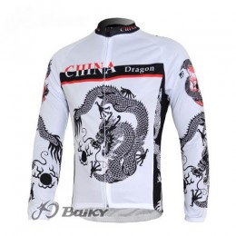 China Dragon Fahrradtrikot Langarm Weiß NVVV281 China Dragon Fahrradtrikot Langarm Weiß NVVV281