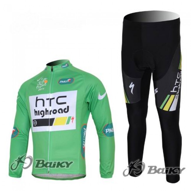HTC-Highroad Pro Team Radbekleidung Satz Fahrradtrikot Langarm und Lang Radhose Grün GBUD126 HTC-Highroad Pro Team Radbekleidung Satz Fahrradtrikot Langarm und Lang Radhose Grün GBUD126