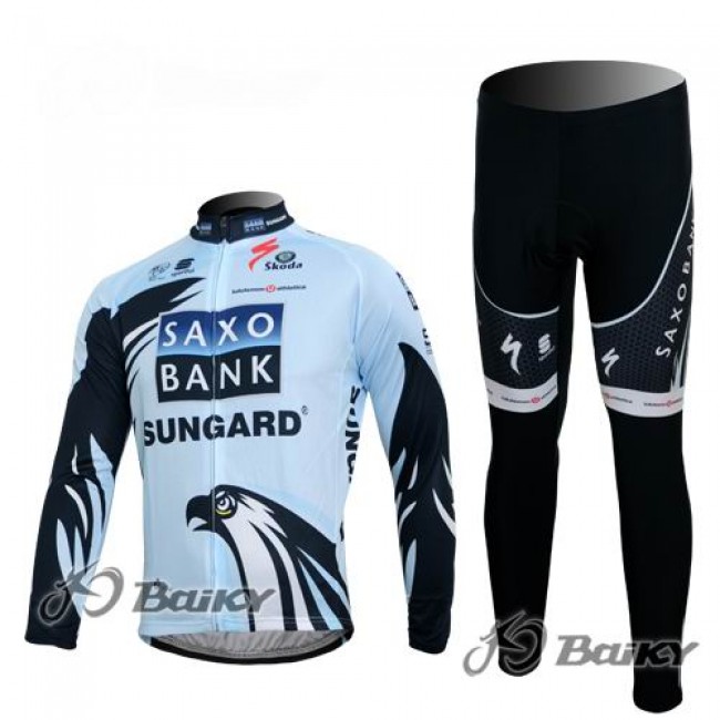 Saxo Bank Sungard Pro Team Radbekleidung Satz Fahrradtrikot Langarm und Lang Radhose Weiß Schwarz QKXS567 Saxo Bank Sungard Pro Team Radbekleidung Satz Fahrradtrikot Langarm und Lang Radhose Weiß Schwarz QKXS567
