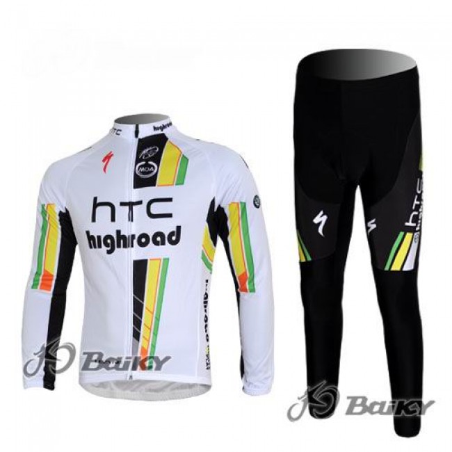 HTC-Highroad Pro Team Radbekleidung Satz Fahrradtrikot Langarm und Lang Radhose Weiß Grün XOFJ863 HTC-Highroad Pro Team Radbekleidung Satz Fahrradtrikot Langarm und Lang Radhose Weiß Grün XOFJ863