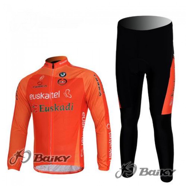 Euskaltel-Euskadi Pro Team Radbekleidung Satz Fahrradtrikot Langarm und Lang Radhose Orange ZKBM146 Euskaltel-Euskadi Pro Team Radbekleidung Satz Fahrradtrikot Langarm und Lang Radhose Orange ZKBM146