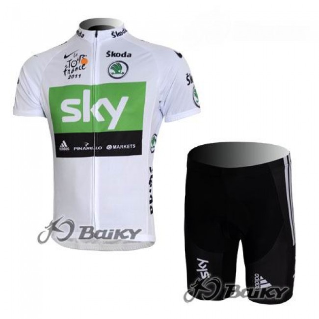 SKY Pro Team Radbekleidung Radtrikot Kurzarm und Fahrradhosen Kurz Weiß Grün CECI900 SKY Pro Team Radbekleidung Radtrikot Kurzarm und Fahrradhosen Kurz Weiß Grün CECI900