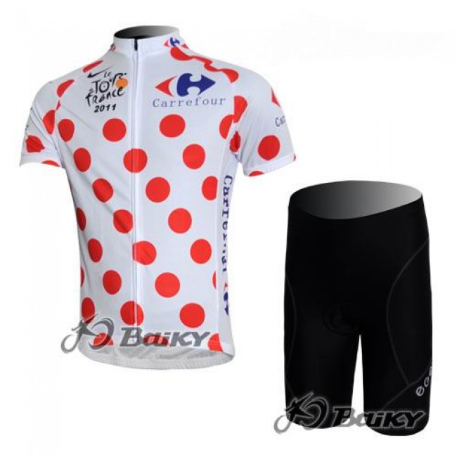 Tour de France 2011 Gepunktetes Trikot Kurz Radhose Weiß Rot OLWE813 Tour de France 2011 Gepunktetes Trikot Kurz Radhose Weiß Rot OLWE813