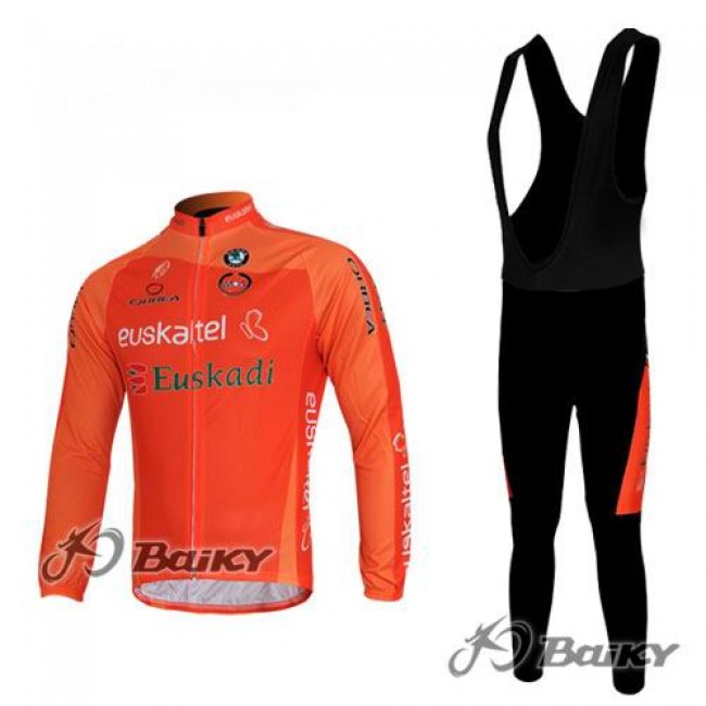Euskaltel-Euskadi Pro Team Fahrradbekleidung Radtrikot Satz Langarm und Lange Trägerhose Orange ZURA541 Euskaltel-Euskadi Pro Team Fahrradbekleidung Radtrikot Satz Langarm und Lange Trägerhose Orange ZURA541