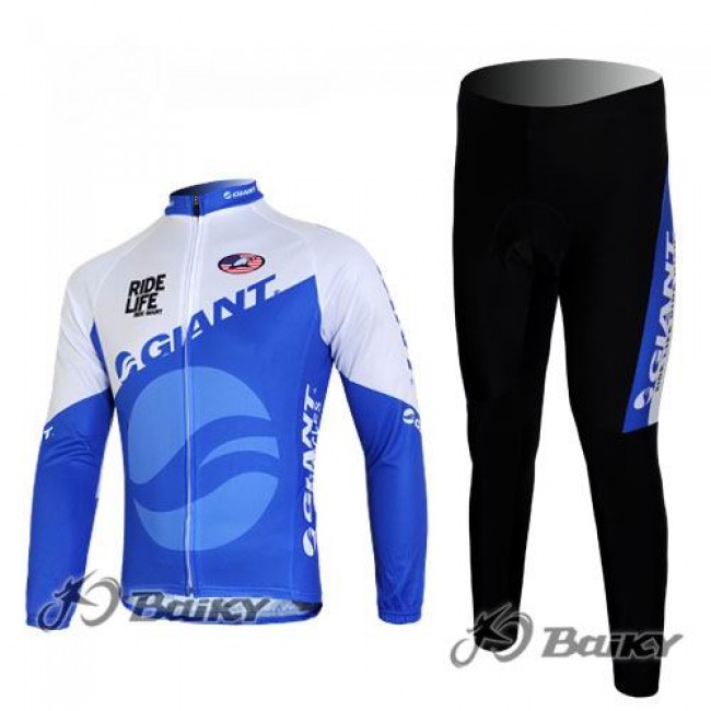 Giant Ride Life Fahrradbekleidung Radtrikot Satz Langarm und Lange Fahrradhose Blau Weiß HSFV264 Giant Ride Life Fahrradbekleidung Radtrikot Satz Langarm und Lange Fahrradhose Blau Weiß HSFV264