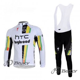 HTC-Highroad Pro Team Fahrradbekleidung Radtrikot Satz Langarm und Lange Trägerhose Weiß Grün APDJ178 HTC-Highroad Pro Team Fahrradbekleidung Radtrikot Satz Langarm und Lange Trägerhose Weiß Grün APDJ178