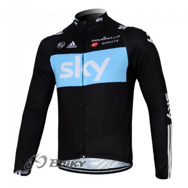 Sky Pinarello Pro Team Fahrradtrikot Langarm Schwarz Blau CXRN376 Sky Pinarello Pro Team Fahrradtrikot Langarm Schwarz Blau CXRN376