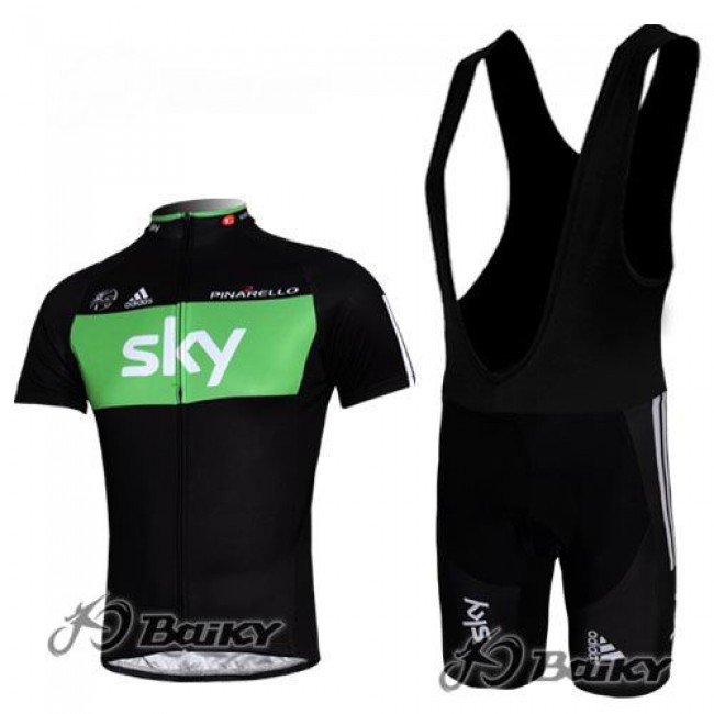 SKY Pro Team Fahrradbekleidung Satz Fahrradtrikot Kurzarm Trikot und Kurz Trägerhose Schwarz Grün DTPL855 SKY Pro Team Fahrradbekleidung Satz Fahrradtrikot Kurzarm Trikot und Kurz Trägerhose Schwarz Grün DTPL855