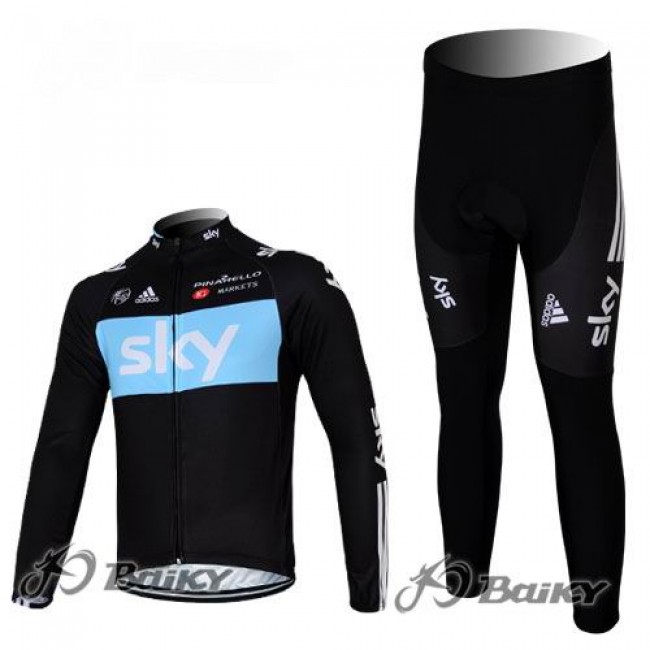 Sky Pinarello Pro Team Fahrradbekleidung Radtrikot Satz Langarm und Lange Fahrradhose Schwarz Blau TLIG917 Sky Pinarello Pro Team Fahrradbekleidung Radtrikot Satz Langarm und Lange Fahrradhose Schwarz Blau TLIG917