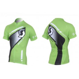 2013 Scott Racing Fahrradbekleidung Satz Fahrradtrikot Kurzarm Trikot und Kurz Trägerhose Grün Schwarz NZVN695