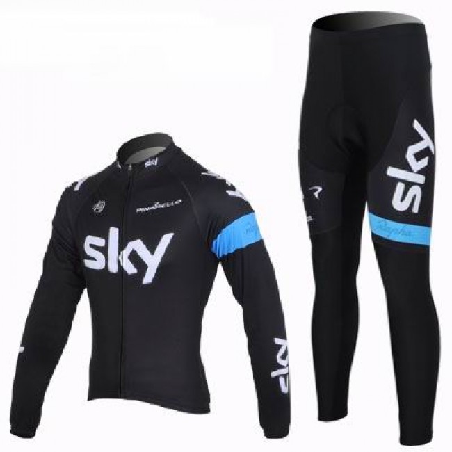 2013 Team Sky Fahrradbekleidung Radtrikot Satz Langarm und Lange Fahrradhose Schwarz Blau PGQJ798 2013 Team Sky Fahrradbekleidung Radtrikot Satz Langarm und Lange Fahrradhose Schwarz Blau PGQJ798