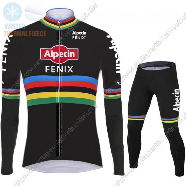 Profiteams Winter 2021 Alpecin Fenix World Champion Schwarz Radsport Fahrradbekleidung Trikot Langarm+Lang Trägerhose OXVSN Profiteams Winter 2021 Alpecin Fenix World Champion Schwarz Radsport Fahrradbekleidung Trikot Langarm+Lang Trägerhose OXVSN
