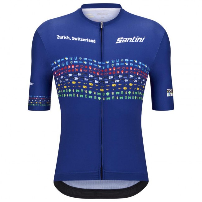 Bekleidung Herren Zurich 2024 Santini UCI Masters Weltmeister trikot-Blau Bekleidung Herren Zurich 2024 Santini UCI Masters Weltmeister trikot-Blau