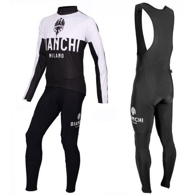2016 Bianchi Milano Nalon Weiß-Schwarz Fahrradbekleidung Satz Radtrikot Langarm+Lang Trägerhose TKKD800 2016 Bianchi Milano Nalon Weiß-Schwarz Fahrradbekleidung Satz Radtrikot Langarm+Lang Trägerhose TKKD800