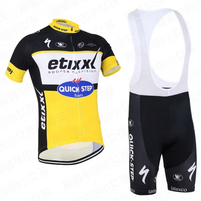 2016 ETIXX-QUICK STEP Fahrradbekleidung Satz Fahrradtrikot Kurzarm Trikot und Kurz Trägerhose Gelb YSRW982 2016 ETIXX-QUICK STEP Fahrradbekleidung Satz Fahrradtrikot Kurzarm Trikot und Kurz Trägerhose Gelb YSRW982