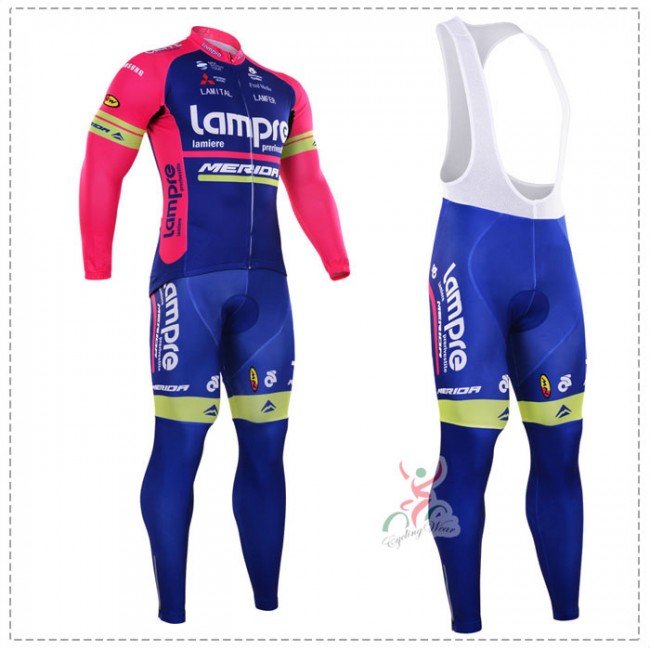 2016 Lampre Merida Fahrradbekleidung Radtrikot Satz Langarm und Lange Trägerhose FUHT358 2016 Lampre Merida Fahrradbekleidung Radtrikot Satz Langarm und Lange Trägerhose FUHT358