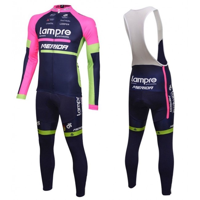2016 Lampre Merida Fahrradbekleidung Satz Radtrikot Langarm+Lang Trägerhose HPMI871 2016 Lampre Merida Fahrradbekleidung Satz Radtrikot Langarm+Lang Trägerhose HPMI871