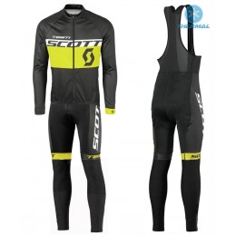 2016 Scott Team Schwarz-Gelb thermisch Fahrradbekleidung Satz Radtrikot Langarm+Lang Trägerhose EBRE456 2016 Scott Team Schwarz-Gelb thermisch Fahrradbekleidung Satz Radtrikot Langarm+Lang Trägerhose EBRE456
