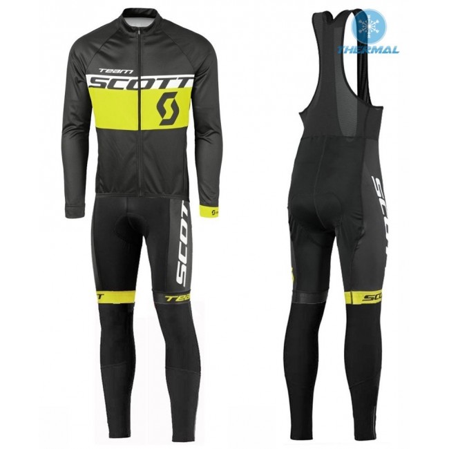 2016 Scott Team Schwarz-Gelb thermisch Fahrradbekleidung Satz Radtrikot Langarm+Lang Trägerhose EBRE456 2016 Scott Team Schwarz-Gelb thermisch Fahrradbekleidung Satz Radtrikot Langarm+Lang Trägerhose EBRE456