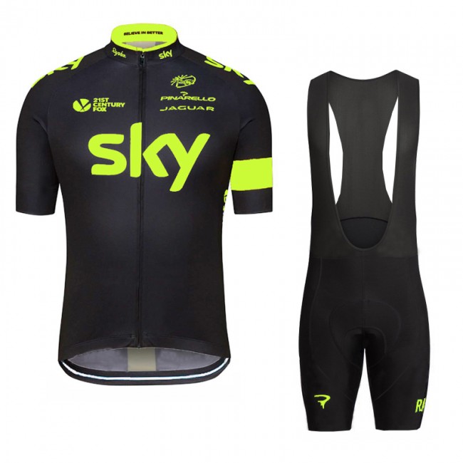 2016 SKY Fluo Yellow Fahrradbekleidung Satz Fahrradtrikot Kurzarm Trikot und Kurz Trägerhose 02 XZID599 2016 SKY Fluo Yellow Fahrradbekleidung Satz Fahrradtrikot Kurzarm Trikot und Kurz Trägerhose 02 XZID599