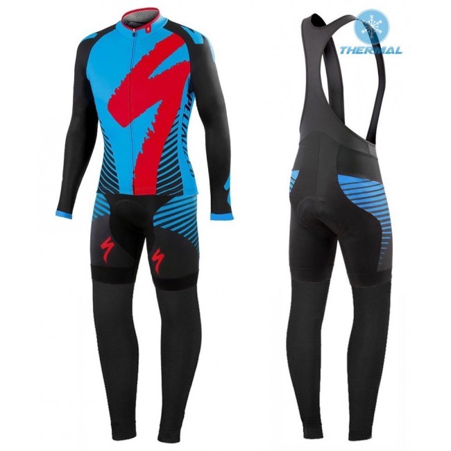 2016 Specialized Team LS Schwarz-Blau thermisch Fahrradbekleidung Satz Radtrikot Langarm+Lang Trägerhose DRUT298 2016 Specialized Team LS Schwarz-Blau thermisch Fahrradbekleidung Satz Radtrikot Langarm+Lang Trägerhose DRUT298