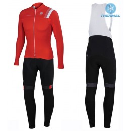 2016 Sportful JSW Rot thermisch Fahrradbekleidung Satz Radtrikot Langarm+Lang Trägerhose BWHQ679