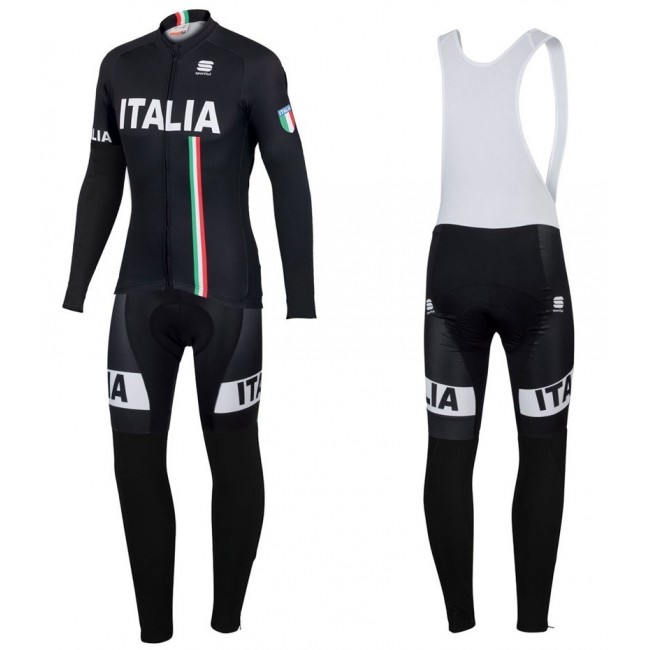 2016 Sportful Italy IT Schwarz Fahrradbekleidung Satz Radtrikot Langarm+Lang Trägerhose WTAO919 2016 Sportful Italy IT Schwarz Fahrradbekleidung Satz Radtrikot Langarm+Lang Trägerhose WTAO919