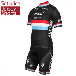 ETIXX-QUICK STEP 2017 Luxembourgian Champion Schwarz Fahrradbekleidung Satz Radtrikot Kurzarm+Kurz Radhose 570WOWV ETIXX-QUICK STEP 2017 Luxembourgian Champion Schwarz Fahrradbekleidung Satz Radtrikot Kurzarm+Kurz Radhose 570WOWV