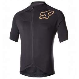 2017 Team FOX Homme Schwarz Gold Radtrikot Kurzarm 396AJLE 2017 Team FOX Homme Schwarz Gold Radtrikot Kurzarm 396AJLE